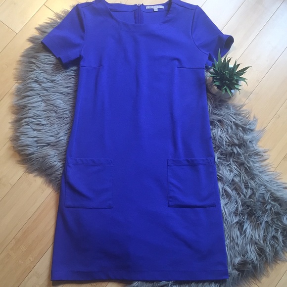 GAP Dresses & Skirts - Gap bright blue short sleeve dress w front pockets